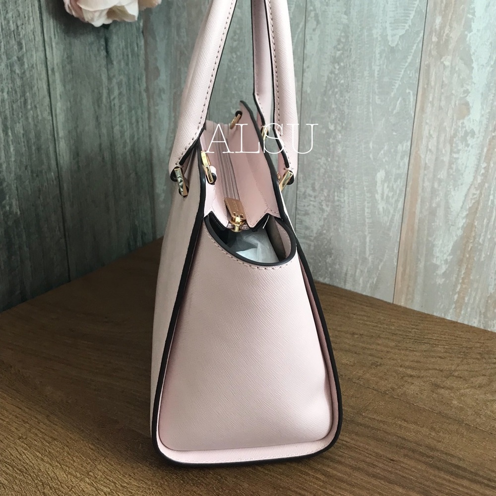 Michael Kors Med TZ Satchel Leather Blossom Rose W - Picture 2 of 8